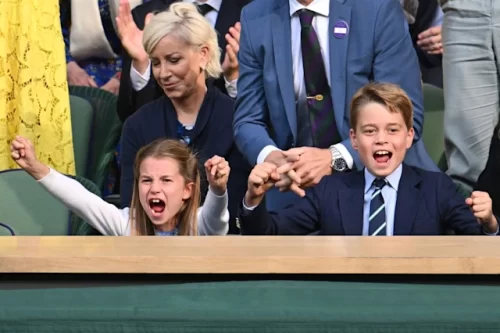 Princess Charlotte and Prince George clearly enjoying their time at Wimbledon