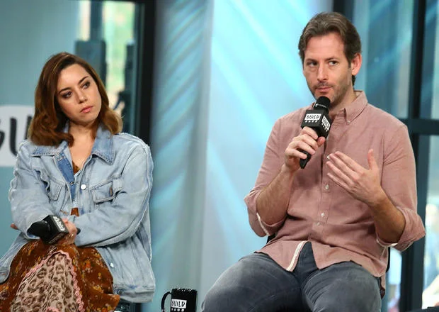 Director Jeff Baena and actress Aubrey Plaza discuss "The Little Hours" at Build Studio on June 29, 2017 in New York City.ASTRID STAWIARZ / GETTY IMAGES